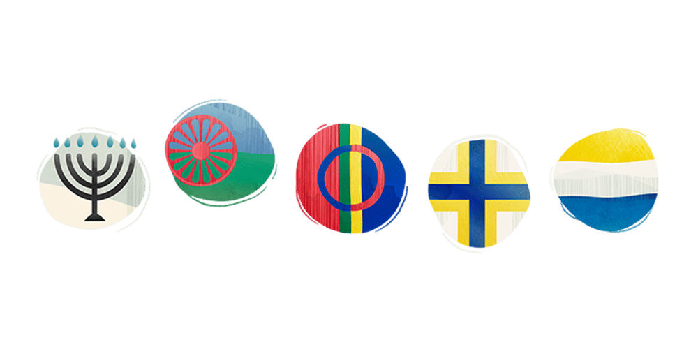 Illustrationer flaggor nationella minoriteter