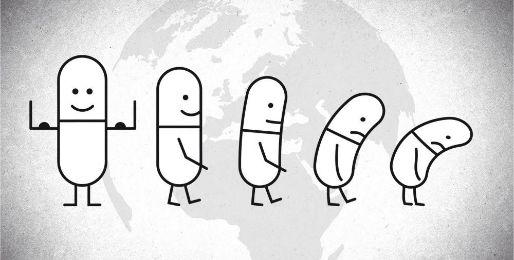 Hotad antibiotika - illustration till antibiotikaveckan 2021